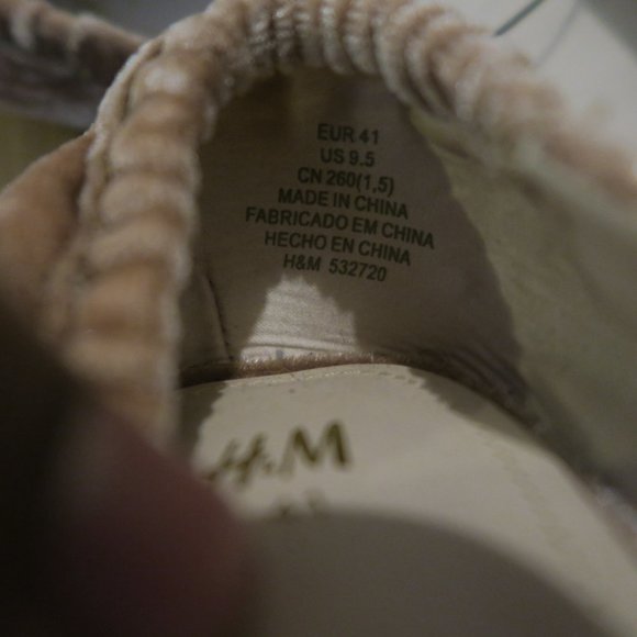 H&M Women's Blush Color Velvet Slip On Pointy Toe Twee Preppy Flats Shoes Sz 9.5 - Picture 6 of 8